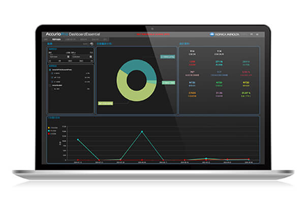 AccurioPro Dashboard 智能監控面板，能即時監控印刷數據，提升工作效率。